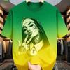 Sommer Mode Bunte Tätowierte Nonne Grafikdruck Damen T-Shirt Sommer Lässig Locker Kurze Ärmel Herren und Damen T-Shirts Oberteil