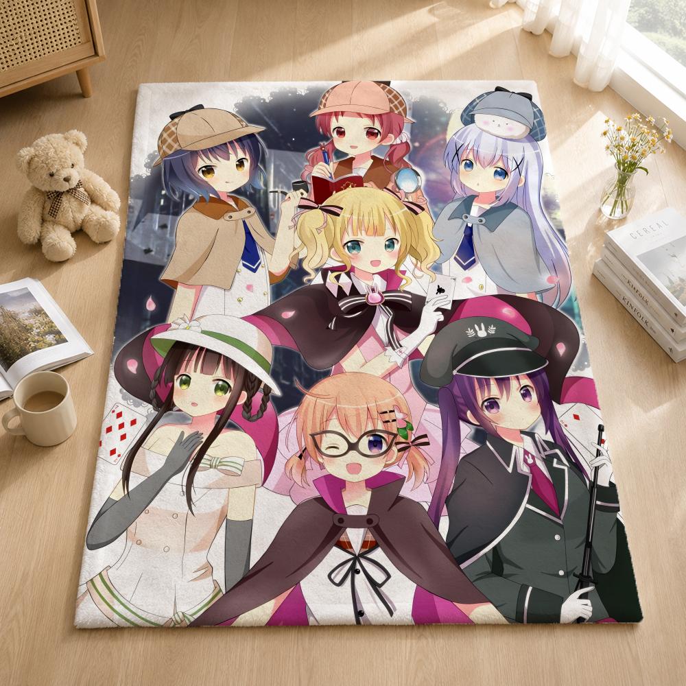 Anime I-Is the Order a Rabbit Throw Blankets Soft Warm Flannel Blanket Bedding for Bed Living Room Home Sofa