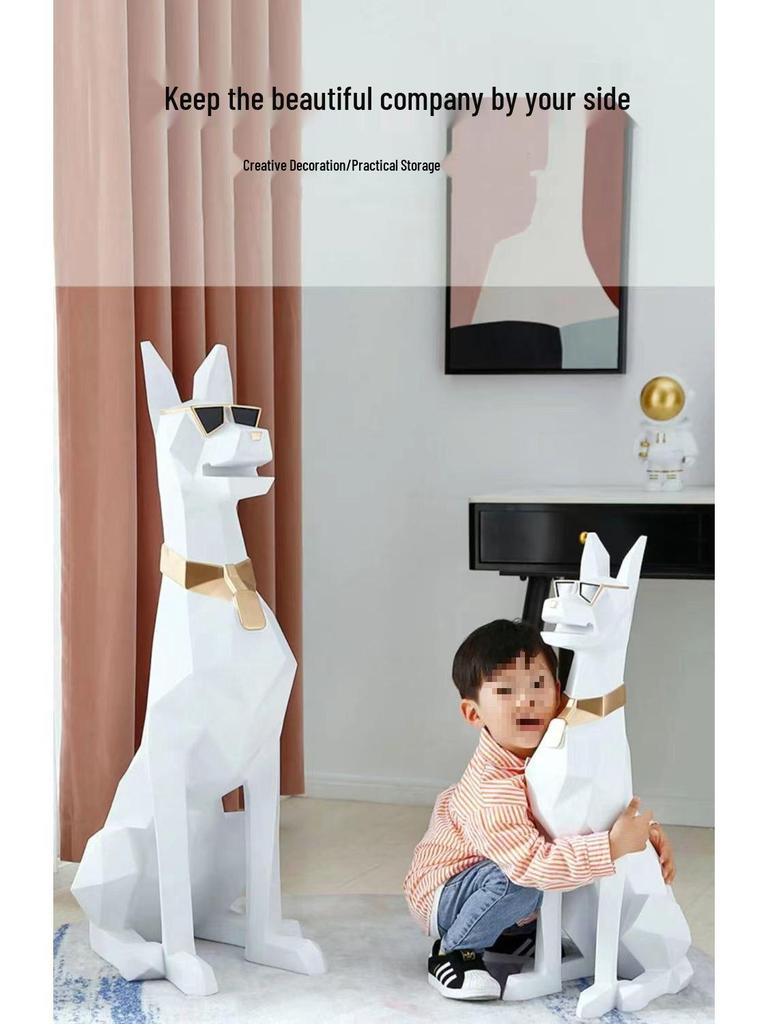 Nordycka Wysokiej Klasy Żywiczna Figurka Psa Dżentelmena Dekoracja Podłogowa