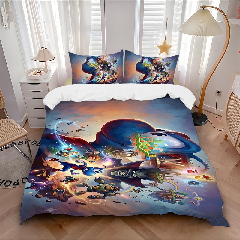 Fantasy World Adventure Printed 3pcs Bedding Set Soft Microfiber 1 Duvet Cover And 2 Pillowcases Home Bedroom Decor Xmas Gift K1619