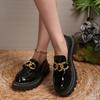 Dámské casual mokasíny nadměrné velikosti jarní a podzimní nové kulatá špička silná podrážka