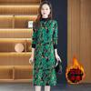 Compound imitation super velvet thickened mother dress large size dress jacquard shows young autumn and winter dress foreign style wear