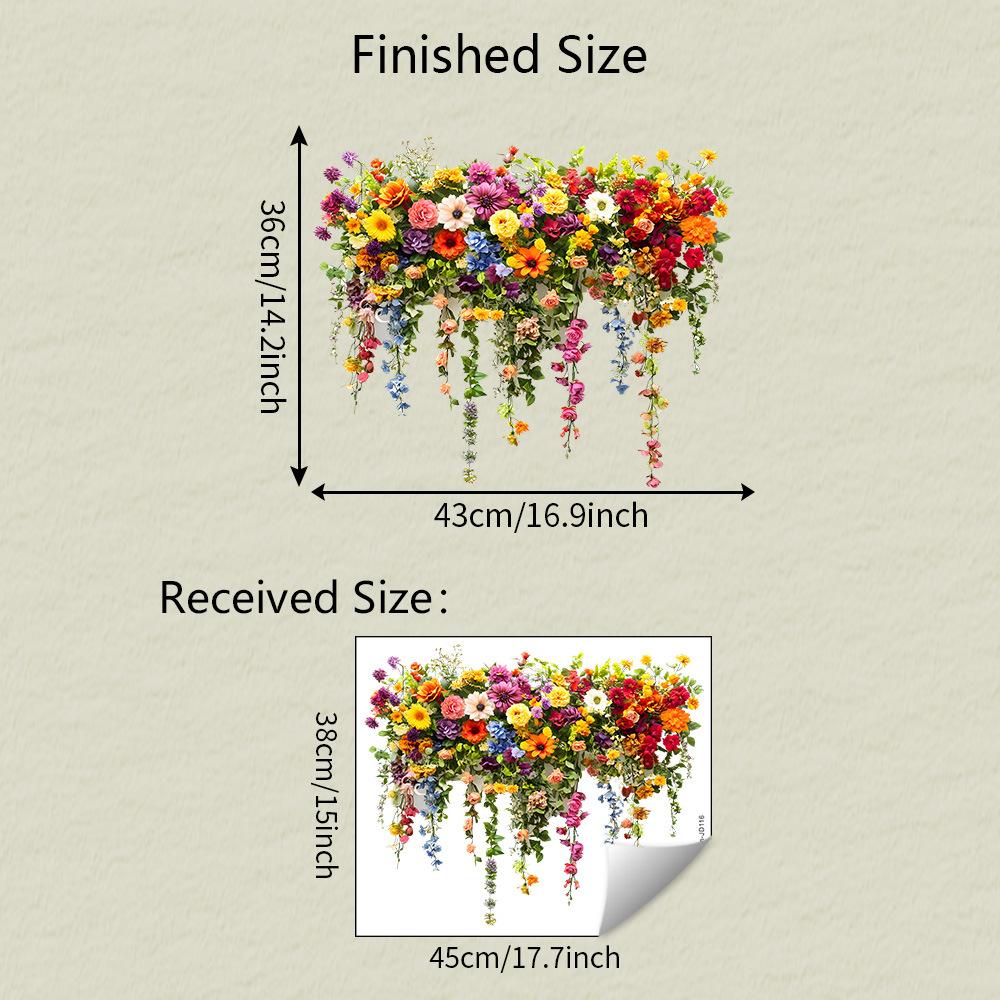 

Расписанные цветы Балконные стеклянные окна Украшение и декор дома, Наклейки на окна на статическом электричестве