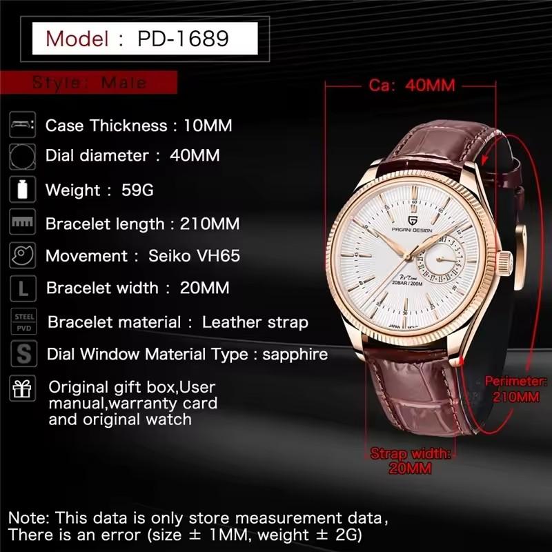 PAGANI DESIGN V2 40MM Business Simplicity fashion Men Quartz Wristwatch Diver Watch Men Gift Date Clock Watch For Men