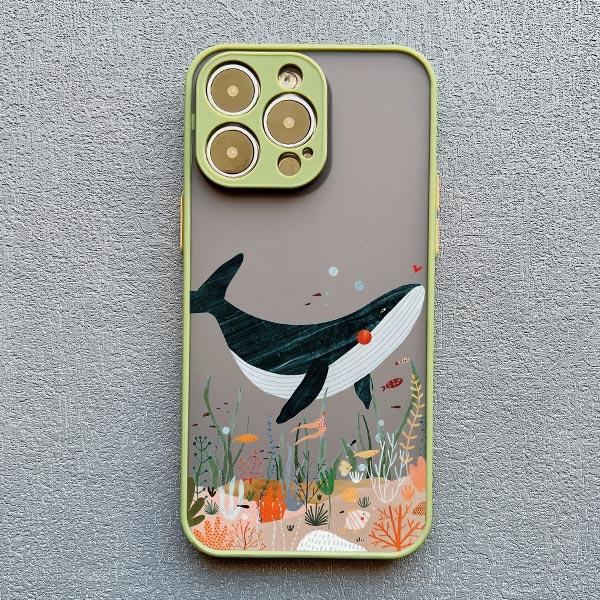 Whale Shockproof Funny Phone Case for iPhone 13 12 11 Pro Max Mini 16 15 14 Pro Max Plus X XR XS 7 8 Plus SE2 Back Cover Fundas