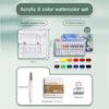 Mini Watercolor Paint Set 12/24Color Pigment Portable Artist Travel Art Painting Kit with Clip 8/15 Grid Box Miniature Color Set
