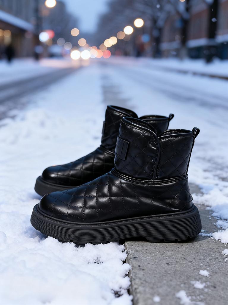 2025 Winter New Fashion Winter Lamb Wool Large Cotton Shoes Piled Thickened Women's Snow Boots Warm Women's Casual Shoes