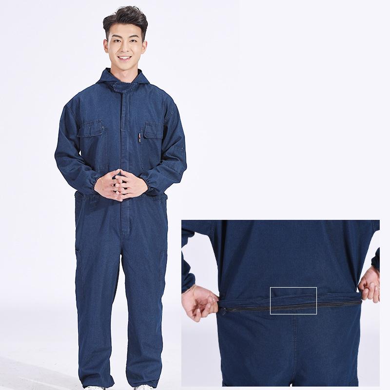Cowboy Work Clothes Denim Coverall Electric Welding Suit Labor Insurance Clothes Auto Repairman Workwear Fit S-4xl