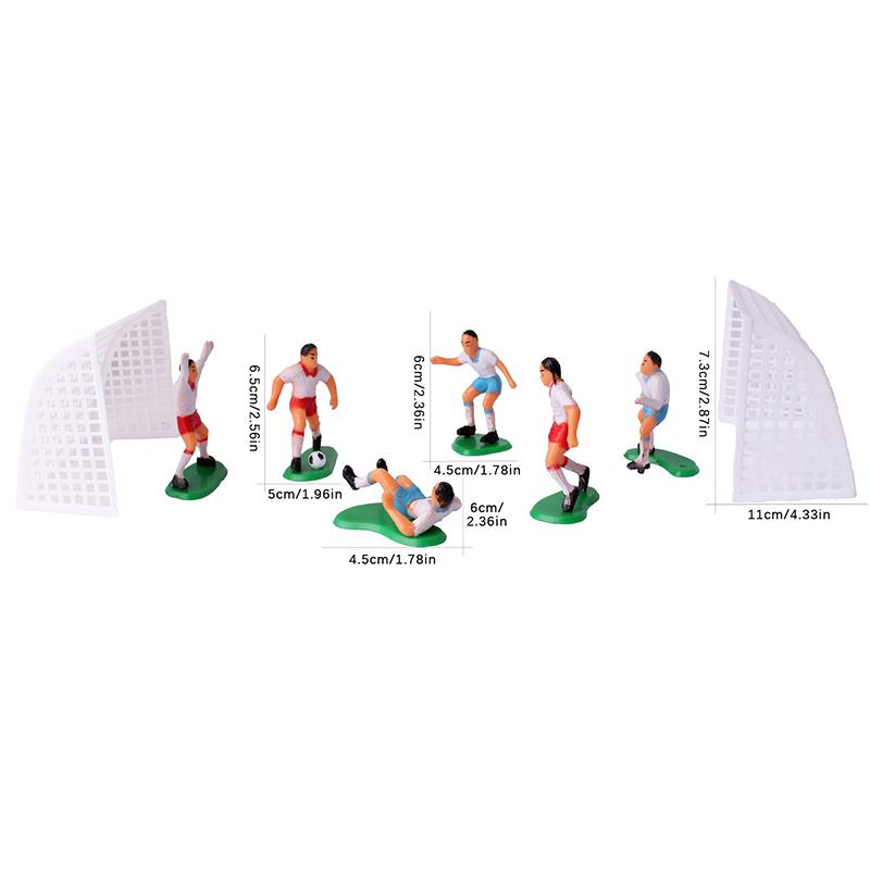 Soccer Ball Goal Player Figurine Cake Toppers Football Cake Decoration For Men Boy Birthday Party Sport Soccer Theme Supplies