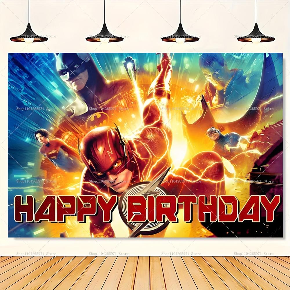 Shiny Hero Glitter Backdrop Super Hero Sparkle Theme Boys Birthday Party Decor Baby Shower Photo Banner Photography Props