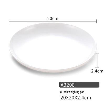 Tingle White Melamine Round Dinner Plate
