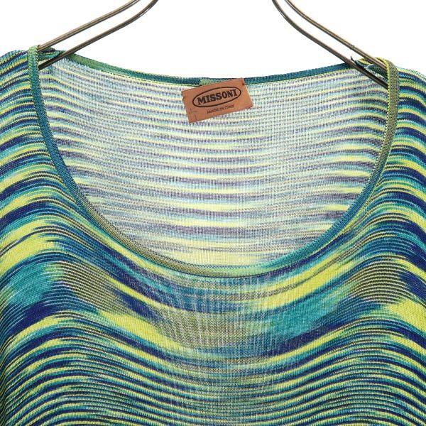 Missoni Made In Italy All-over Print Short Sleeve Knit Short Sleeve Sweater Women Used