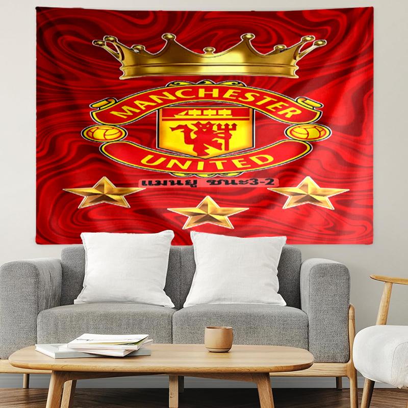 Manchester United F.C Print Tapestry, Lightweight Wall Hanging, for Bedroom, Dorm, Living Room, Home Art Decor - Birthday Christmas Gift for Friends