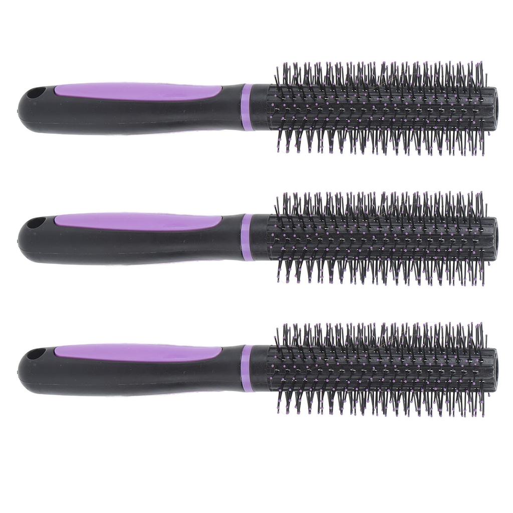 3PCS Round Hair Brush Slip Resistant Curling Roller Comb for Blow Drying Styling All Hair Types