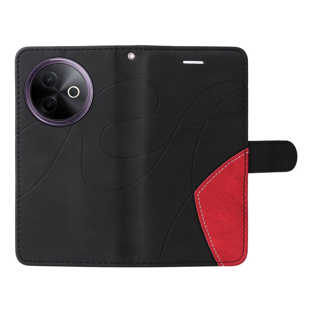 Für vivo Y39 5G Leder Handyhülle Ständer Brieftasche mit zweifarbigem Spleißdesign