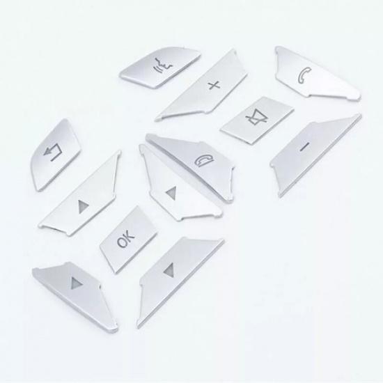 Silver Steering Wheel Switch Button Cover Trim For Mercedes W204 W212 C200 E260