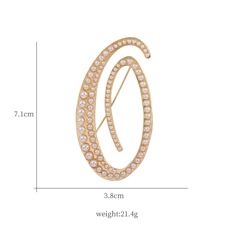 

Модные женские мужские 26 букв жемчужные металлические броши значки простые креативные значки унисекс костюм офисная пряжка аксессуары брошь булавка