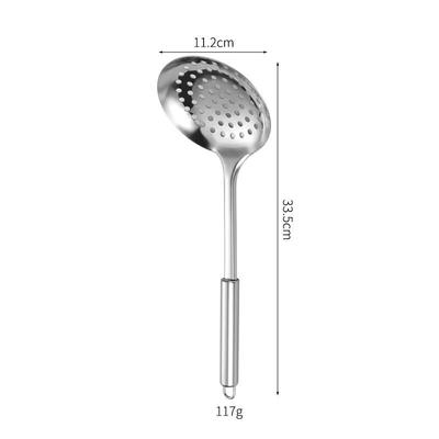 Abay Polished Stainless Steel Slotted Spoon Set