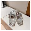Fashion The New Summer Sandals with Transparent High Heels, Sexy Thin Heels and Fashionable Rhinestone Slippers Are Worn Outside