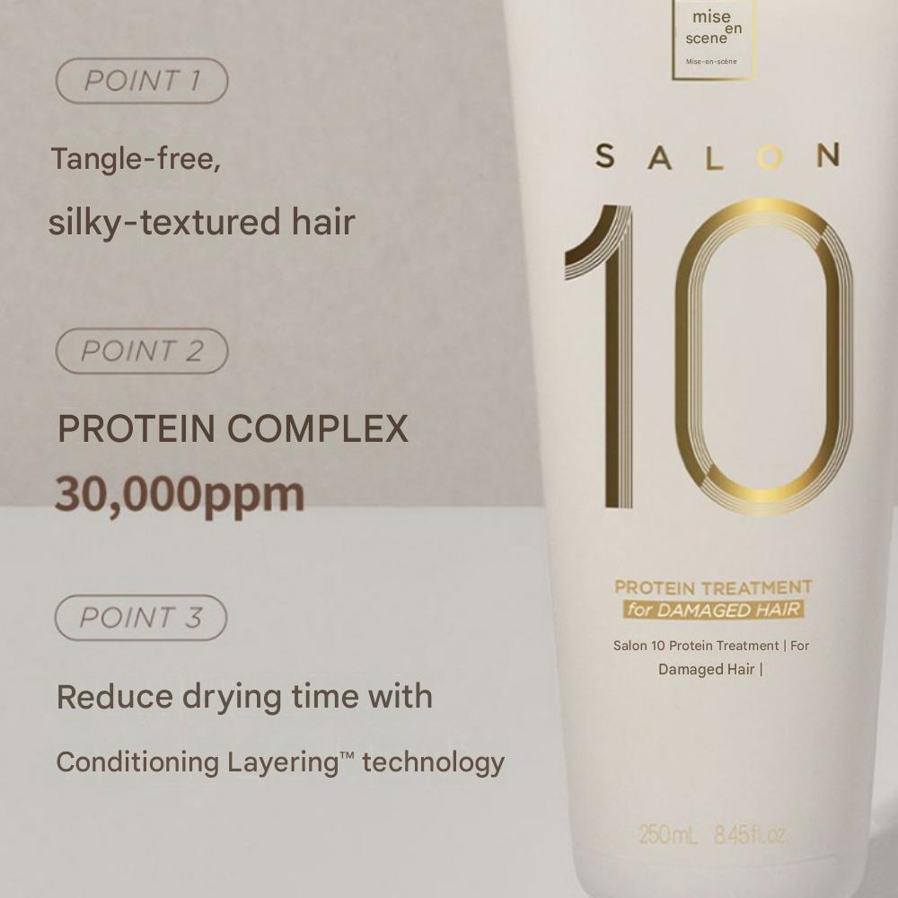 Mise-en-scène Salon 10 Protein Hair Treatment for Severely Damaged Hair, 2 X 250ml