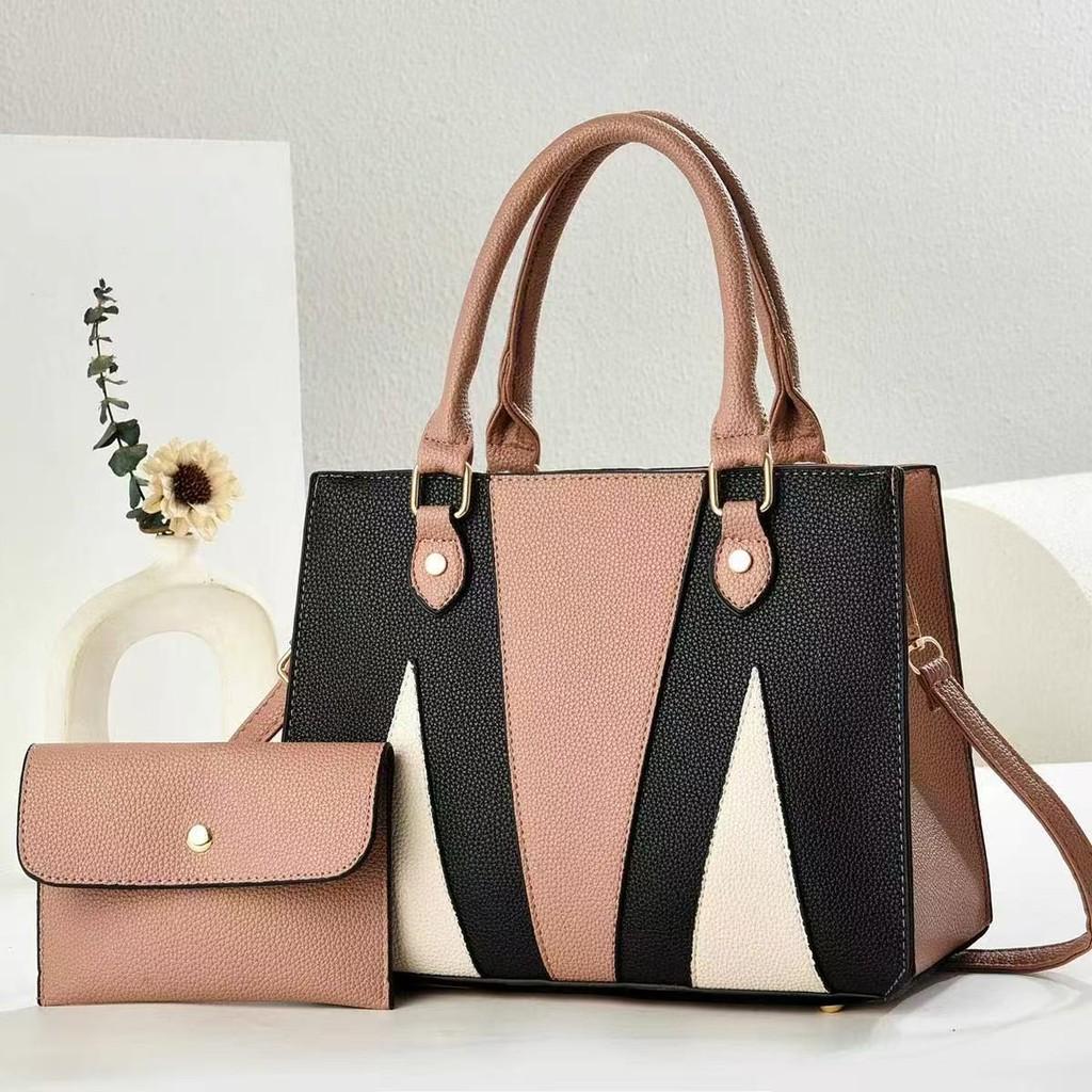 Splicing Single Color Shoulder Crossbody Bag Handbag With Wallet Women Gift