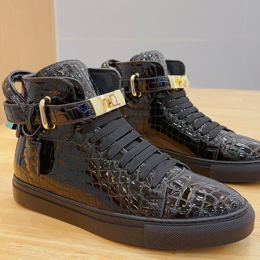 Mode Herren Geprägte Krokodil High Top Freizeitsneaker Neue Sportschuhe für Paare