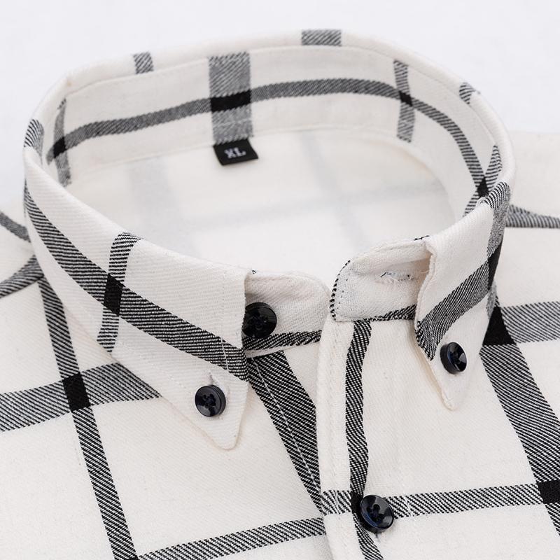 Winter Fleece Men's Warm Shirt Classic Plaid Thicken Slim Business Casual Long-sleeved Warm Office Plush Velvet Shirts Dress