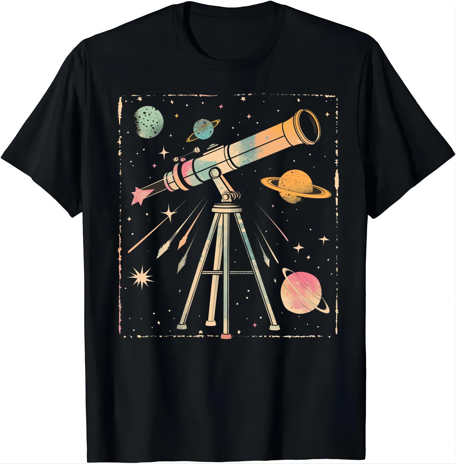 

Telescope Vision Tee See Beyond The Horizon T Shirt Astronomy Astrophile T Shirts Women Clothes Tops Graphic T Shirts Ropa Mujer S