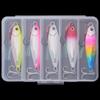 5 Pieces Boxed Artificial Hard Bait Lead Fish Jigs with Blood Groove Hooks for Bass & Trout Ocean Boat Fishing Slow Jigging
