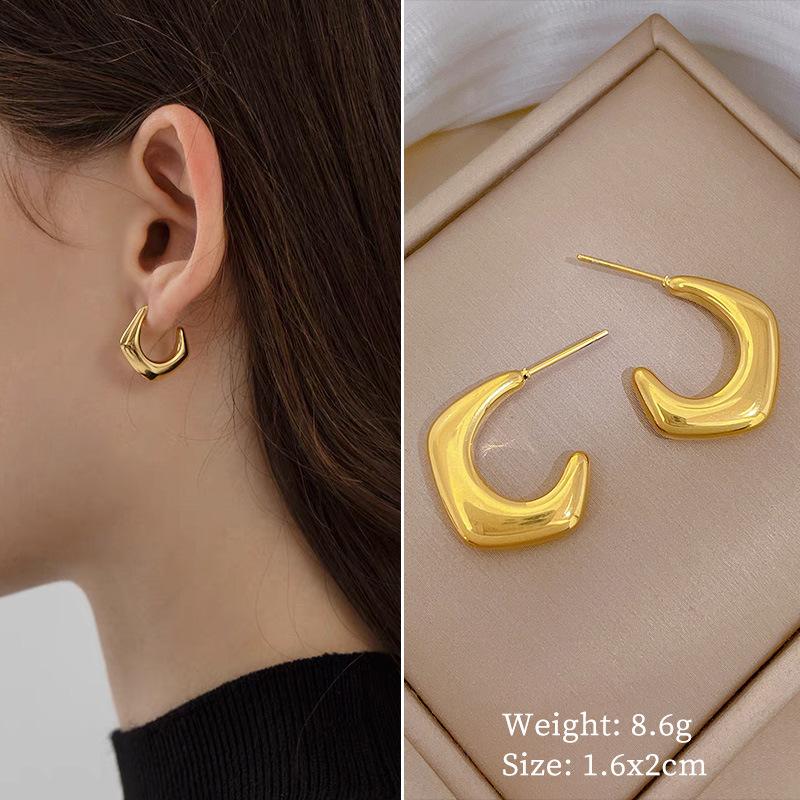 Fritillary Clover Minimalist Stud Earrings Cold Men'S And Women'S Earrings Personality Temperament Banquet Earrings