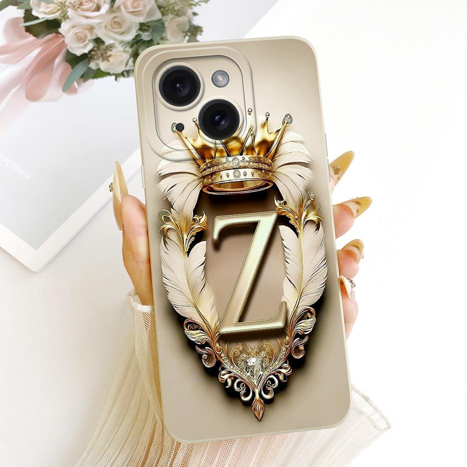 For Apple iPhone 15 Pro Case iPhone 15 Plus Cute Crown Letters Cover Soft TPU Phone Case For iPhone 15 Pro Max Back Cover Fundas