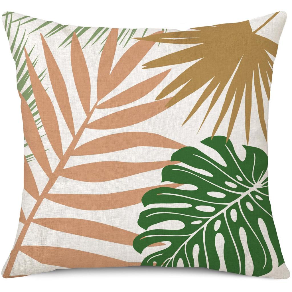 Printed Throw Pillow Case For Sofa Nordic Leaves Style Cushion Cover Pillow Case Home Decor 18 X 18 Inches