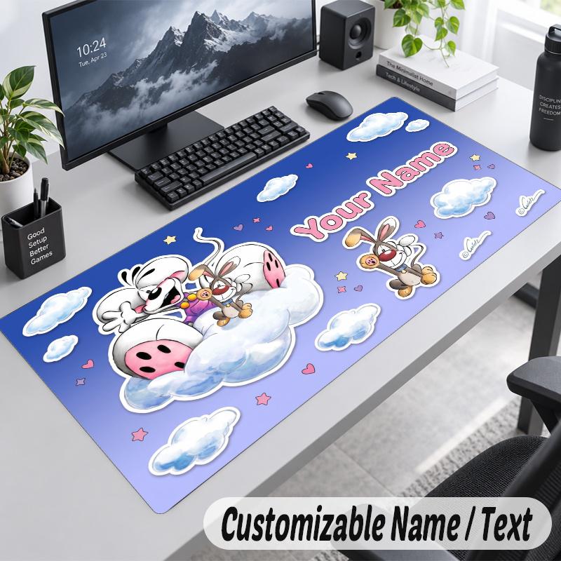Diddl Personalized Large Mouse Pad Custom Name Text Extended Desk Mat Gaming Mousepad