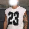 American Fall Winter 23 Digital Jacquard Sleeveless Knit Sweater Vest Streetwear Women