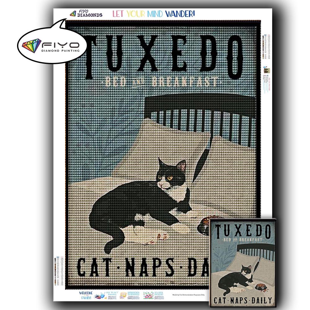 5D DIY Diamond Painting Black Cat Diamond Embroidery Vintage Cartoon Cross Stitch Picture Of Rhinestones Home Decor