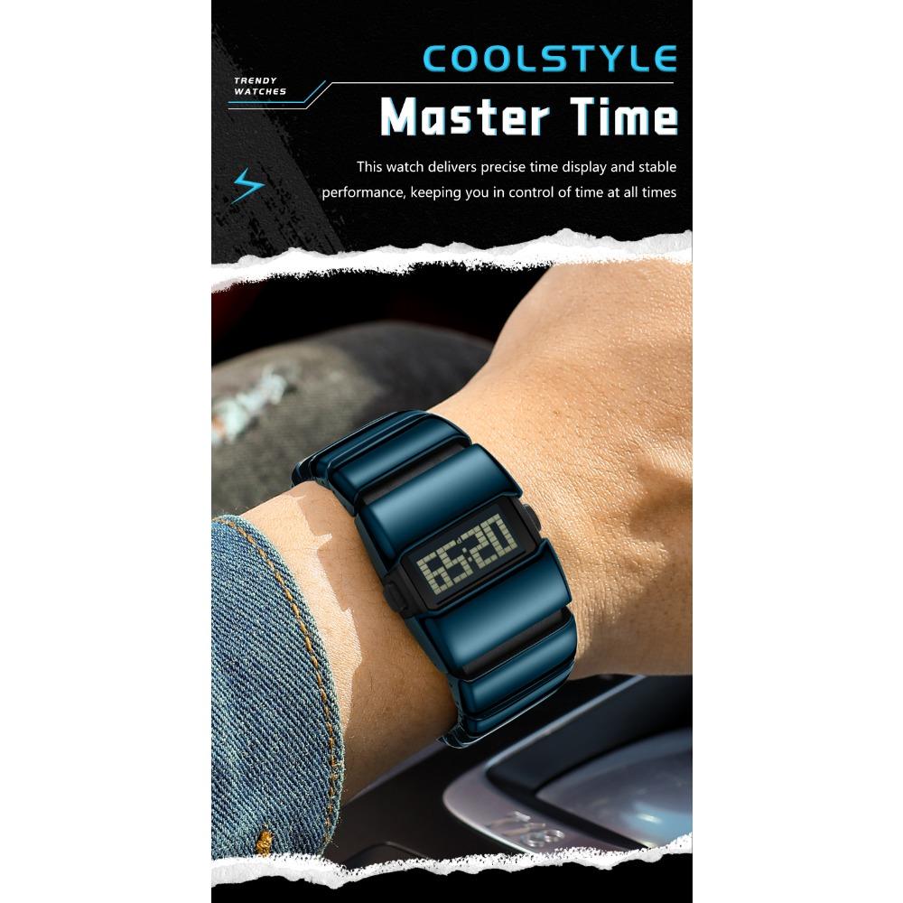 POEDAGAR Top Original LED Men Watch Waterproof Week Calendar Alarm Man Wristwatch Sport Stainless Steel Electronic Men's Watches