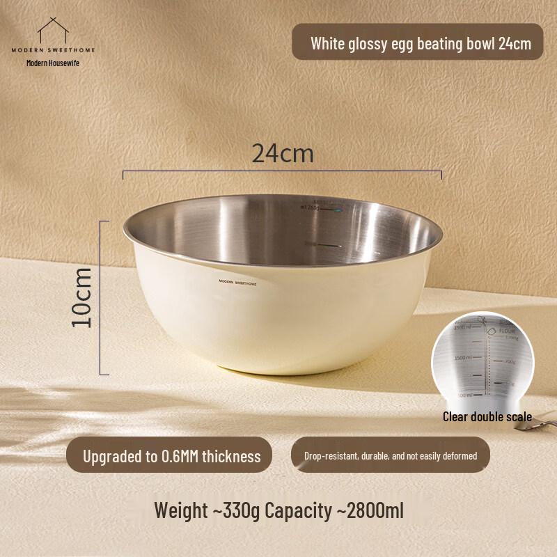 ZISIZ 304 Food-Grade Stainless Steel Draining Bowl