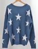 Autumn and Winter Pullover Temperament Commuter Elegant Round Neck Large Size Five-pointed Star Knitted Sweater Comfortable Women's Clothing
