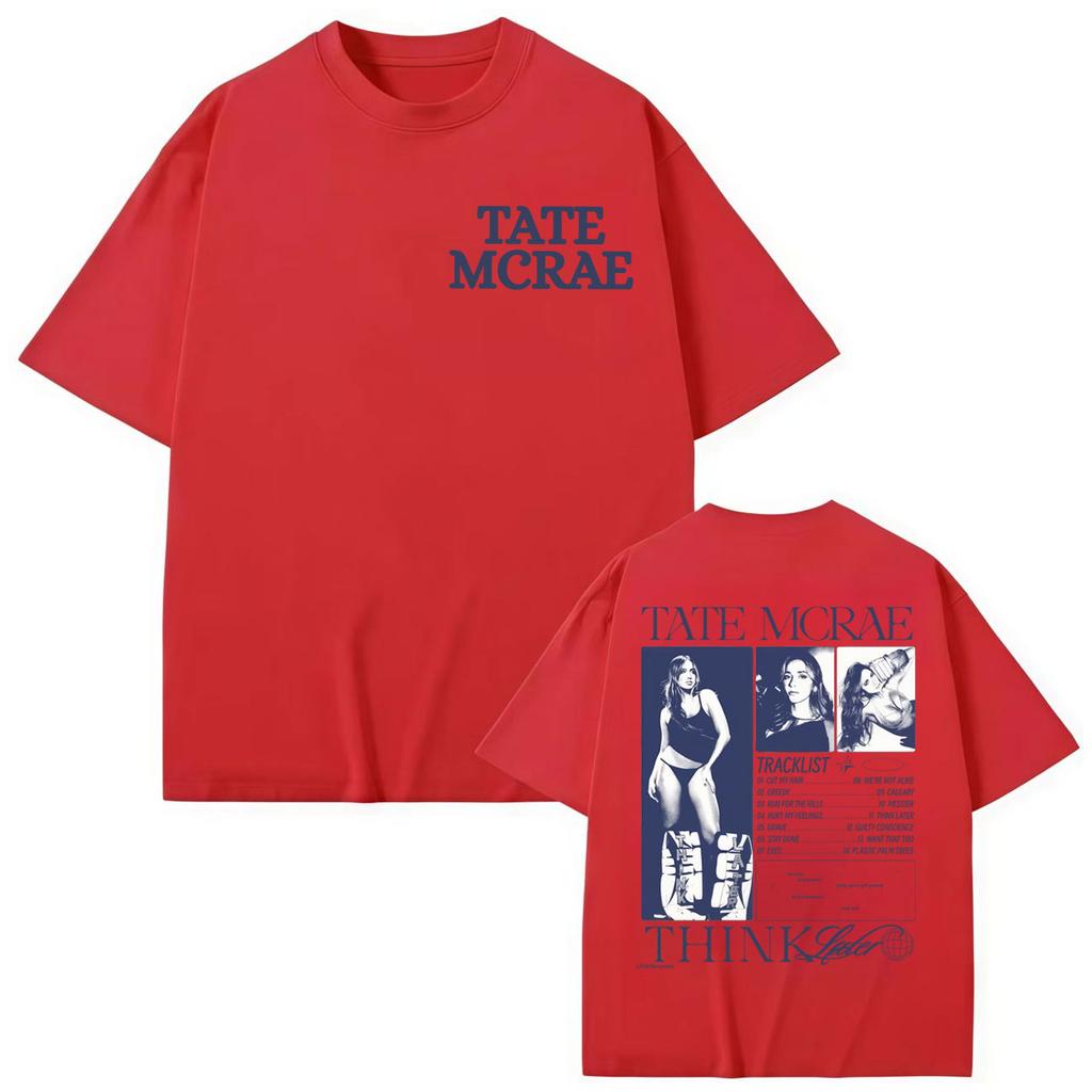 Singer Tate McRae Merch T-shirt Men's Women's Vintage Aesthetic Short Sleeve T-shirts Fashion Casual Oversized T Shirts