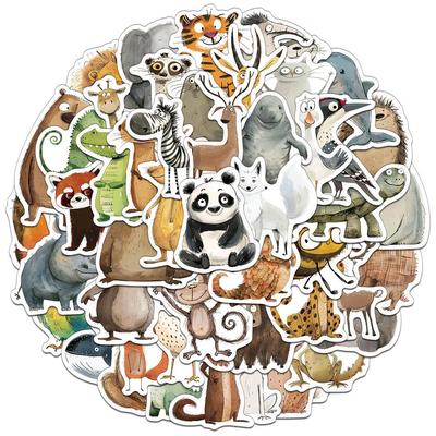50-Pack Naughty Cartoon Animal Stickers for DIY Phone Case Decoration
