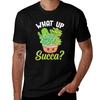 Funny What Up Succa Punny Succulent Cactus Pun TShirt Casual Light Summer Short Sleeve Top TShirt