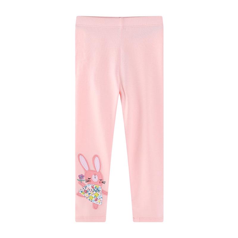 

European & American Mid-Waist Patterned Girl s Cotton Leggings - Soft, Elastic, Summer Pants for Little Girls 4T (Height: 90-100 cm)