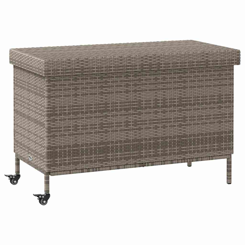Garden Box with Wheels, Grey, 110X55X73 Cm, Polyrattan