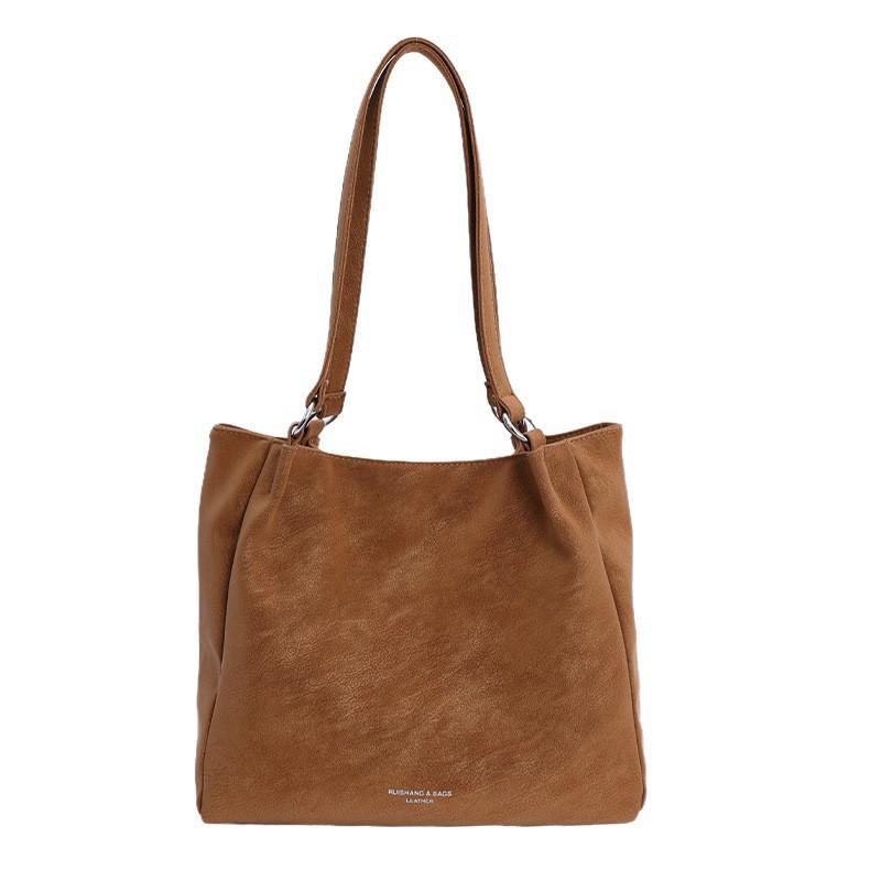 Simple Large-capacity Tote Bag Women In All-matching Retro Shoulder College Students