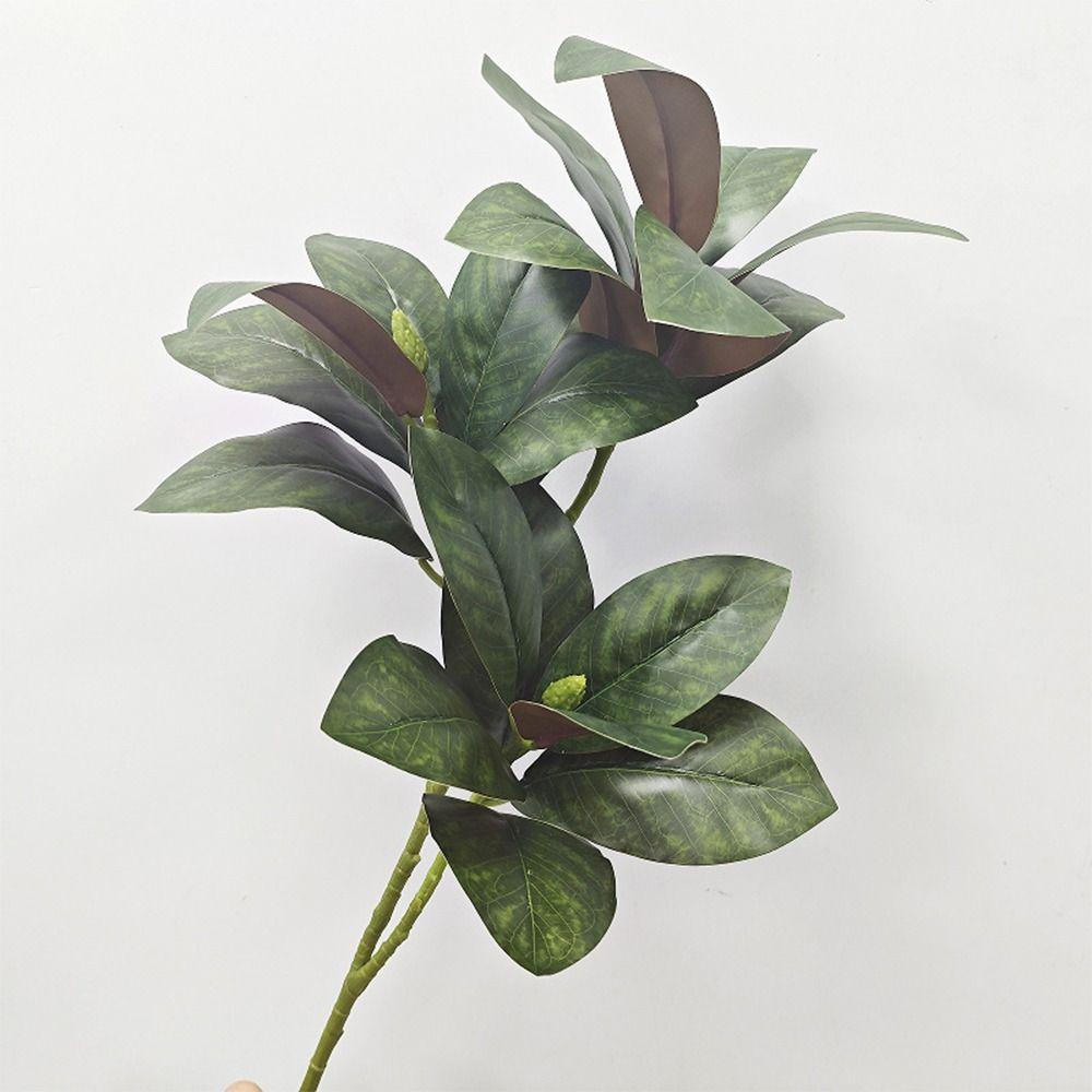 75cm Simulated Magnolia Tree Branch Real Touch Green Plants  Outdoor Garden Decor