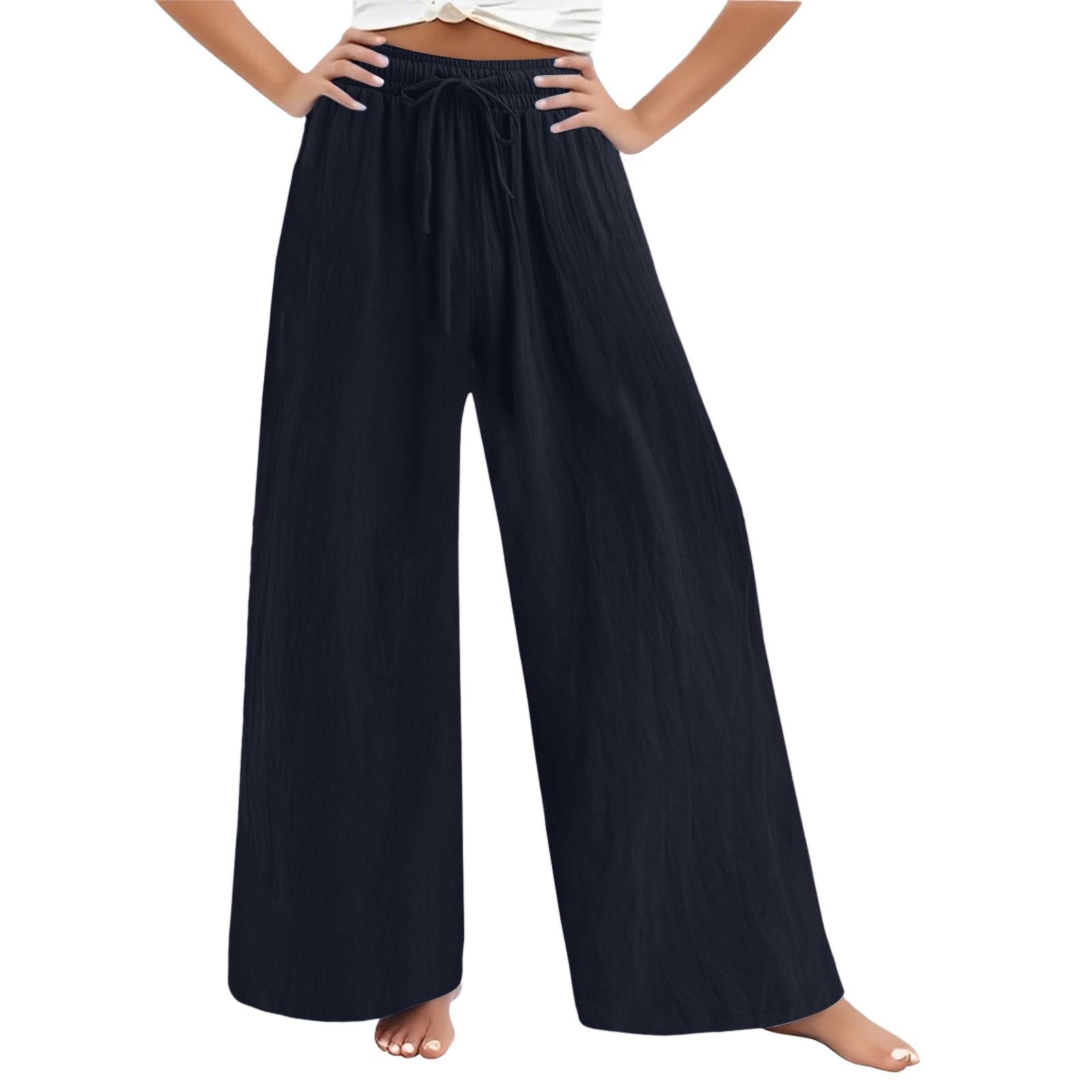 

Women s Fashionable Loose Casual Solid Color High Waist Wide Leg Casual Pants S