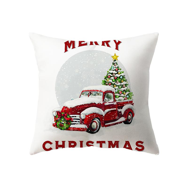 Merry Christmas Cute Santa Claus Snowman Print Pattern Cushion Cover Home Living Room Sofa Decoration Pillow Pillow Cover