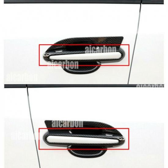 Carbon Fiber ABS Car Side Door Handle Cover Trim For Toyota Highlander -2025