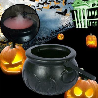Black Mist Smoke Fog Halloween Decoration Witch Barrels Skull Jar Halloween Cauldron Party Prop