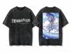 Vintage Washed Anime Crew Neck Short Sleeve T-shirt Printed with Violet Evergarden from Violet Evergarden The Movie T-shirt